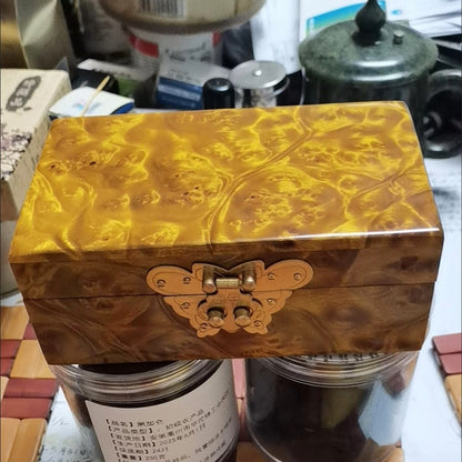 Golden Camphor Wood Box 15×9×6cm Camphor Solid Wood Jewelry Tea Storage Box