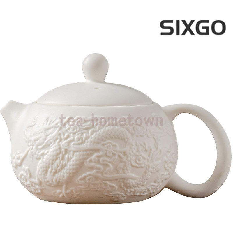Dehua Sheep Fat Jade Fengming Teapot Xishi Pot with Filter Kung Fu Tea Set