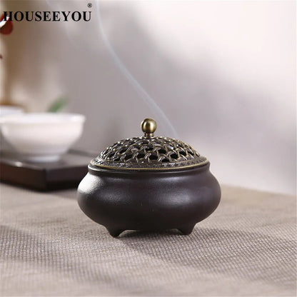 Ceramic Mosquito Repellent Incense Burner Coil Censer Decor Incense Holder