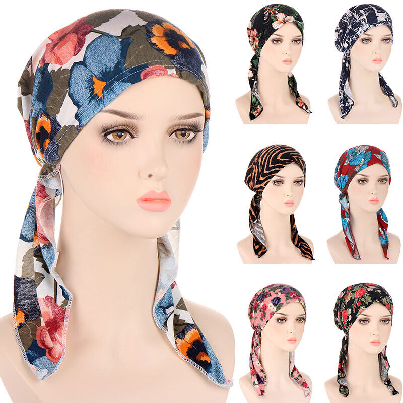 Women Print Chemo Cap Hair Loss Turban Hat Head Scarf Wrap Hijab Muslim Headwear