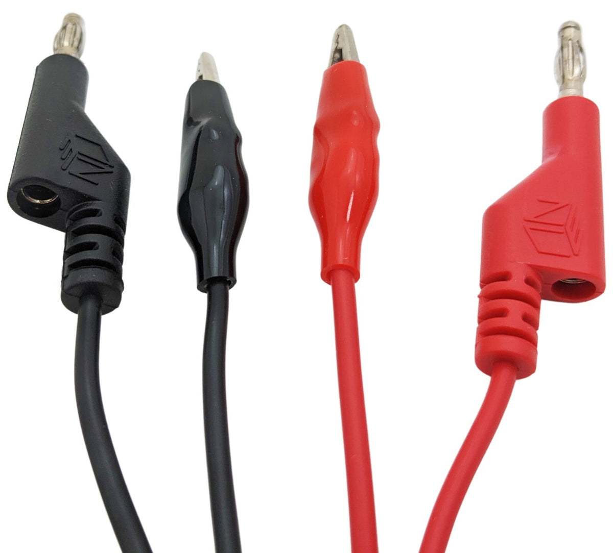 Banana to Alligator Test Lead Set, Includes One Red & One Black, 3 Foot Length