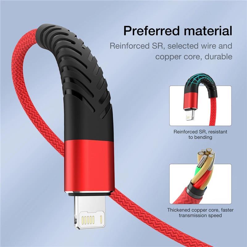 Braided Fast Charger Cable Heavy Duty USB Cord For iPhone 14 13 12 11 X XR 8 lot