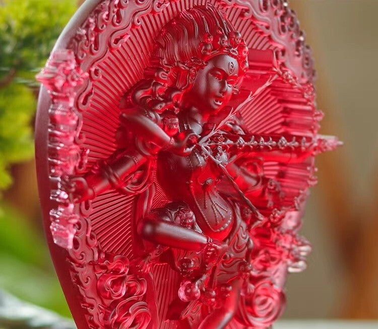 ChineseTibetan Liu Li Kurukulla Statue Buddhist Goddess Shrine Temple Home Deco