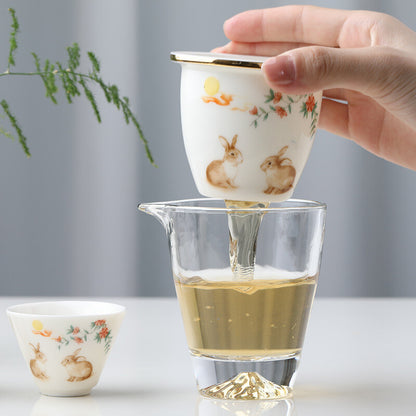Portable Tea Set Filter Net Office Cup With Travelling Bag Outdoor Glass Pitcher