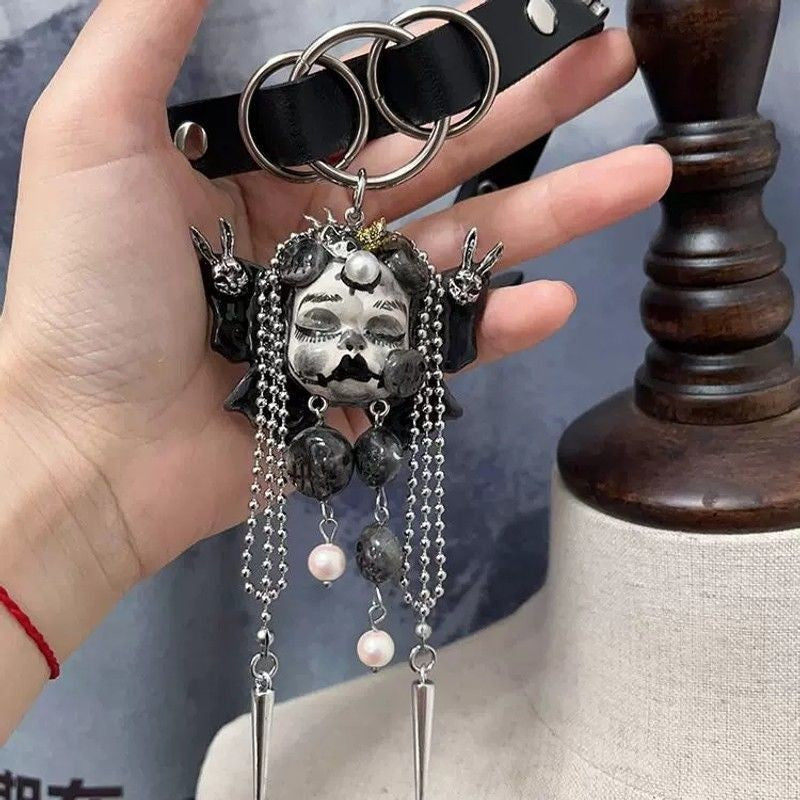 Original Gothic Dark Punk Butterfly Doll Choker Handmade Necklace