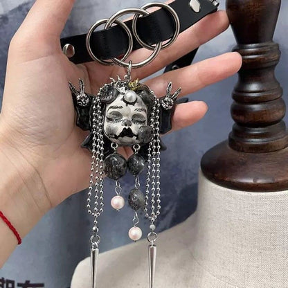 Original Gothic Dark Punk Butterfly Doll Choker Handmade Necklace