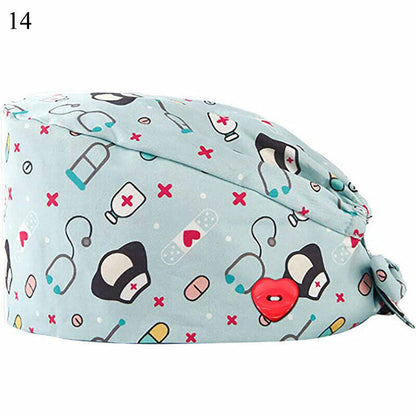Surgical Cap Doctor Nurse Headwear Adjustable Sweat-absorbent Head Cover Hats
