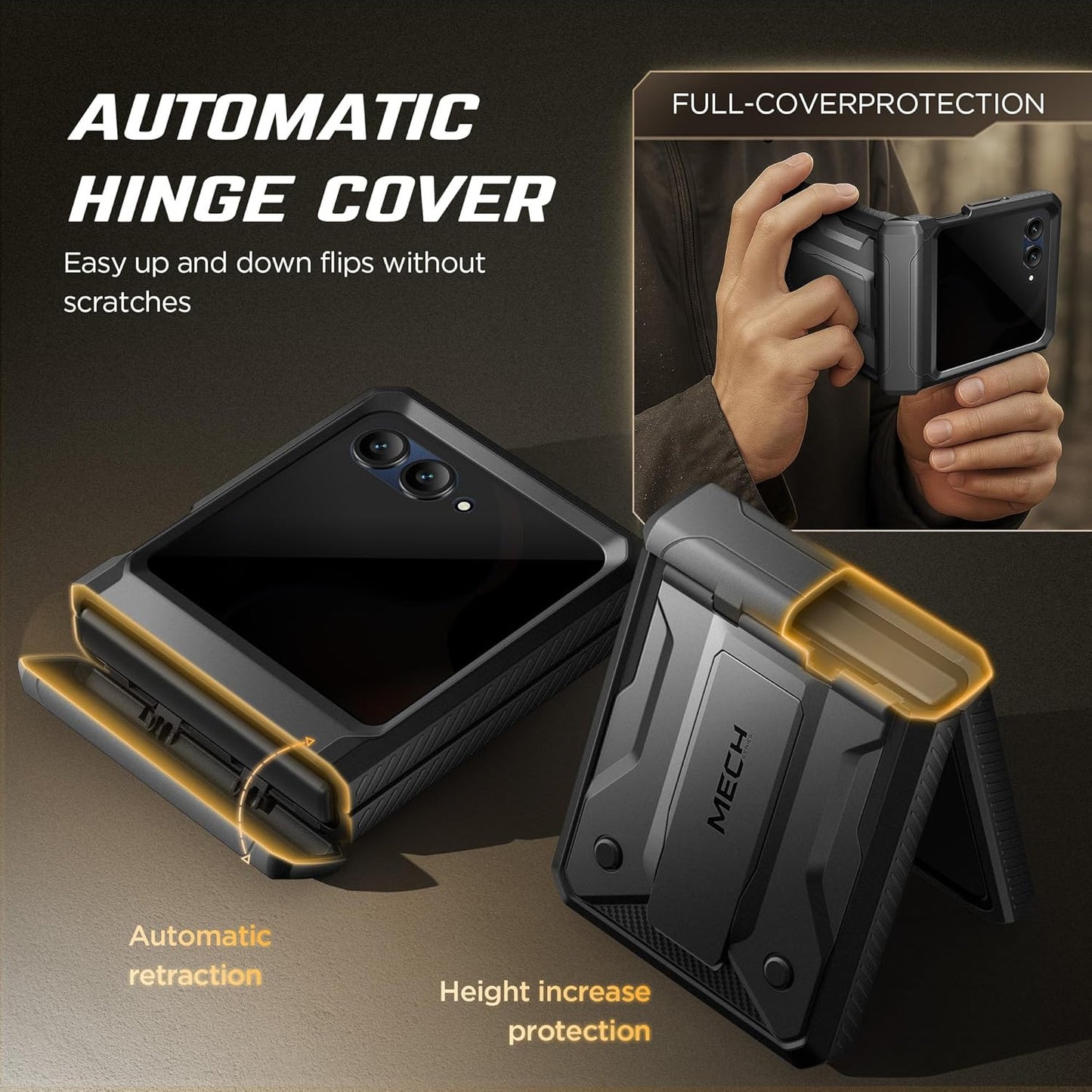 for Motorola Razr 2025/Razr 2024 Case with Privacy Screen Protector, [Stand & Be