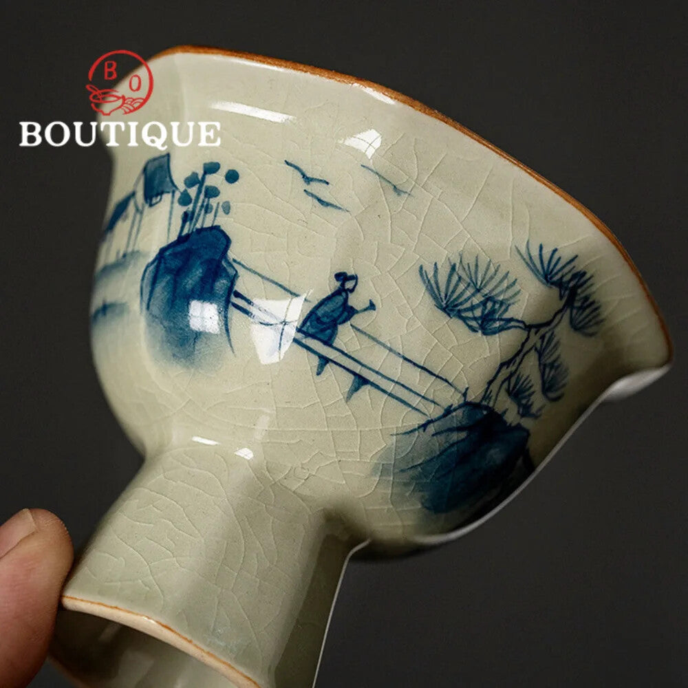 50ml Vintage Ceramic Tea Cup High Foot Cup Gift Home Use Collection Originality