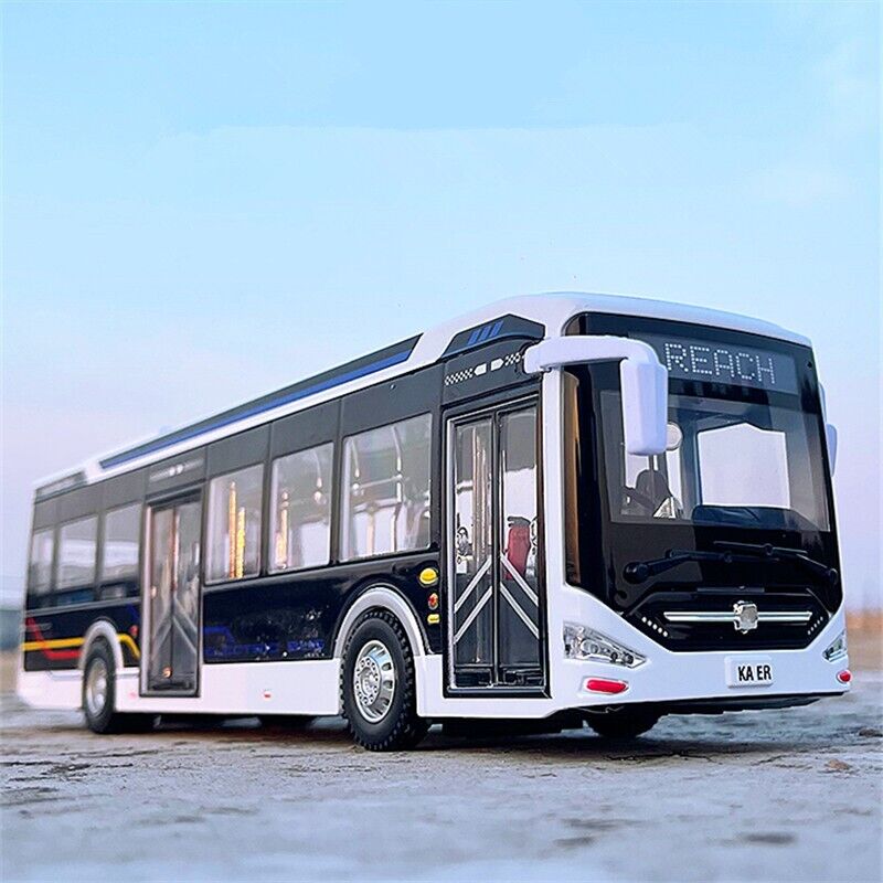 Large Size Tourist City Bus Diecast Model Toy Car Vehicle Sound Light Kids Gift