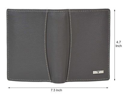 New Grey Bi-Fold Leather Men's Wallet RFID Protection Gift Item