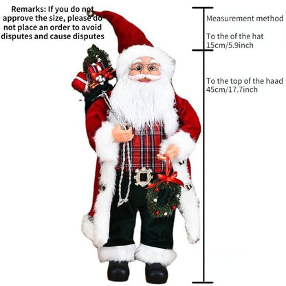 Christmas Ornaments 30-45cm Large Santa Claus Dolls Standing Figurine Home Decor