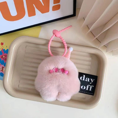 Cute Imitation otter Rabbit Hair Pendant Car Key Chain Bag Accessries Gifts