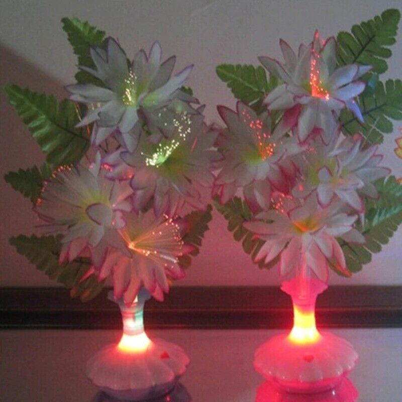 Optical Fiber Lamp LED Artificial Flower Calla Lily Vase Night Lights 32x10x10cm