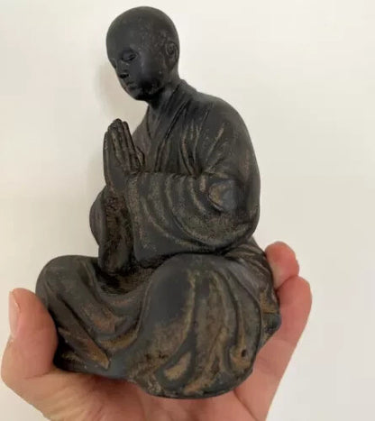 4.8" Monk Statue Buddha Buddhism Zen Figure Decor Collection