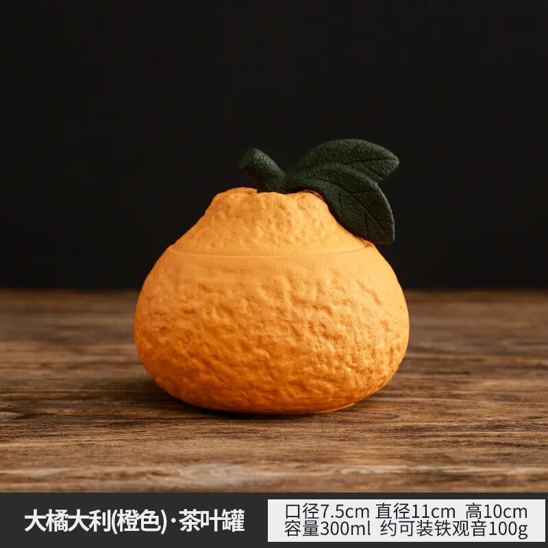 Creative Ceramic Tea Jar Dried Fruit Sealed Jar Tea Table Porch Decoration