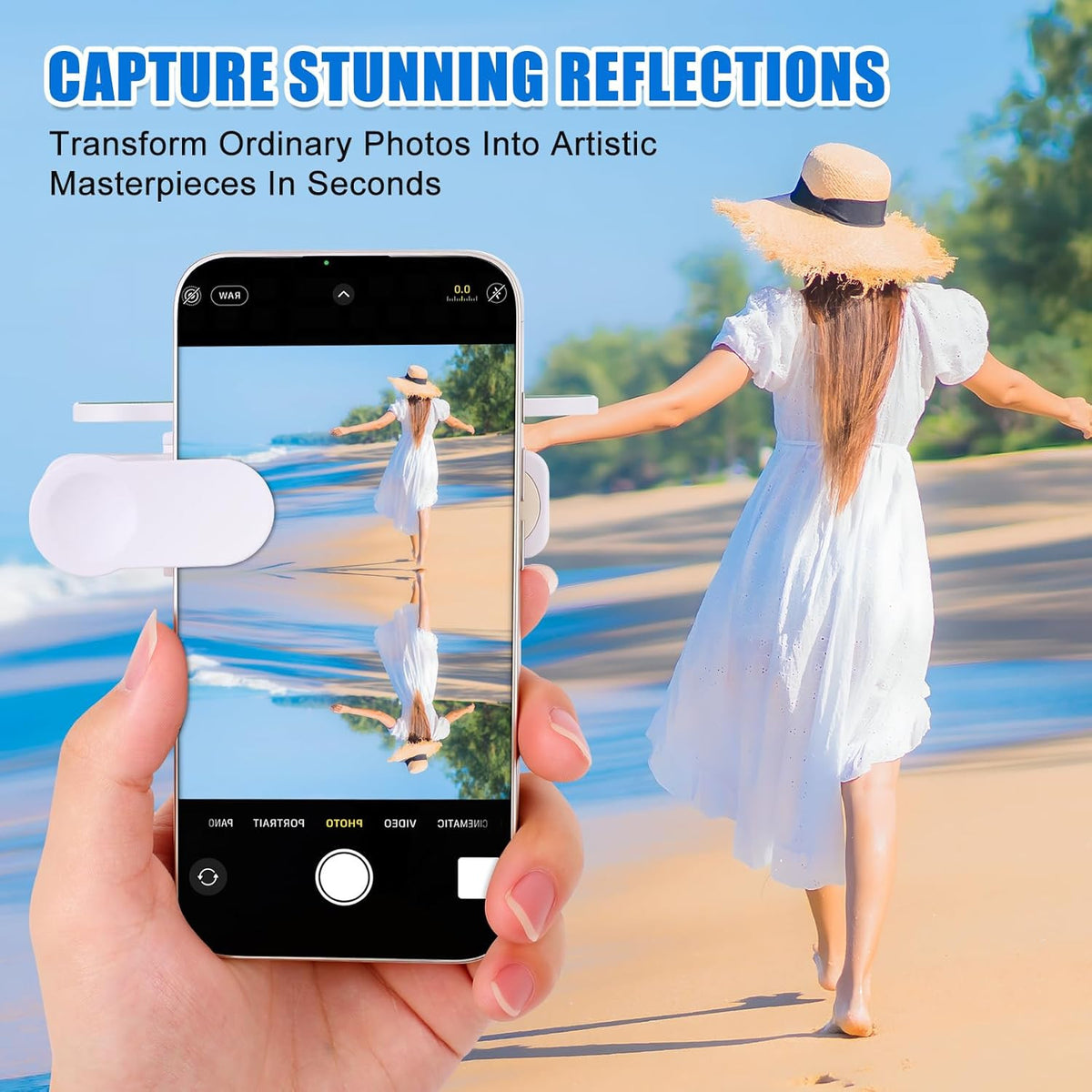 Smartphone Camera Mirror Reflection Clip Kit,Clip Reflection Mirror for Phone Ba