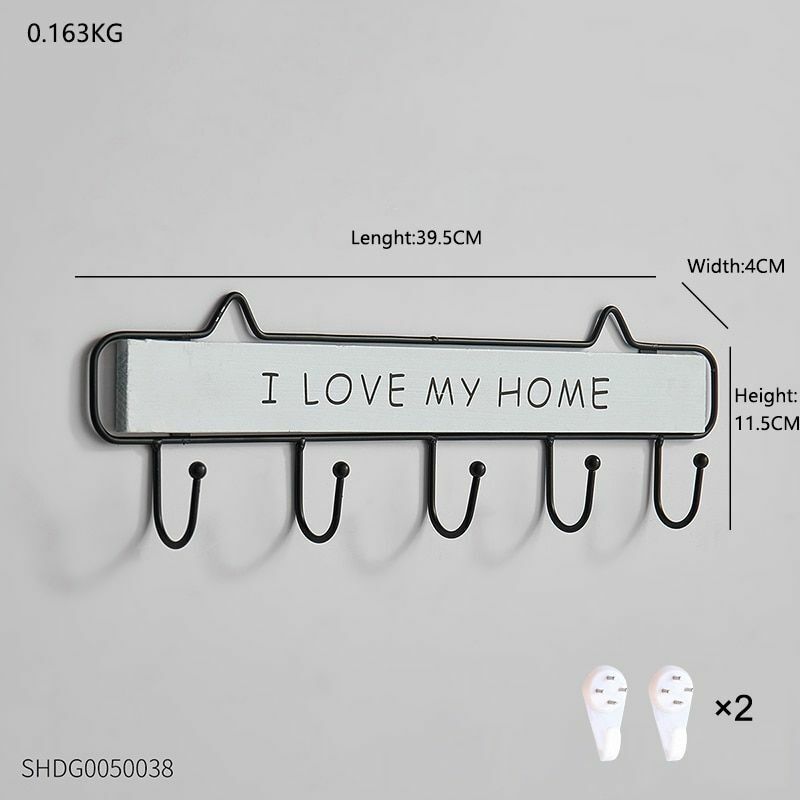 Key Holder Hanger Wall Hanging Wood Wall Organizer Rectangle House Shape Rack