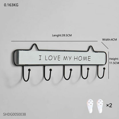 Key Holder Hanger Wall Hanging Wood Wall Organizer Rectangle House Shape Rack