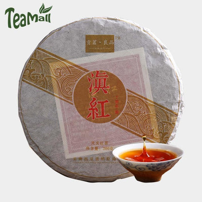 200g Yunnan Black Tea Dianhong with Golden Tea Buds Ancient Tree Tea Cake