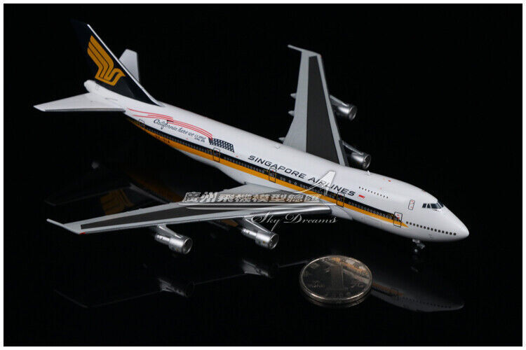 1:400 JC Wings SINGAPORE AIRLINES BOEING 747-200 Passenger Plane Diecast Model