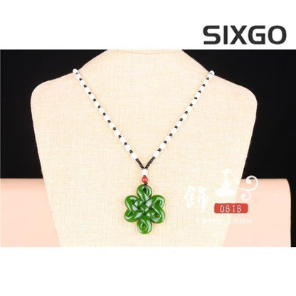 Hetian Jade Chinese Knot Jade Pendant Pendant Jasper Ping An Ruyi Auspicious