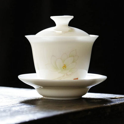 130ml Tradition Gaiwan Porcelain Kung Fu Tea Set Tureen Tea Decor