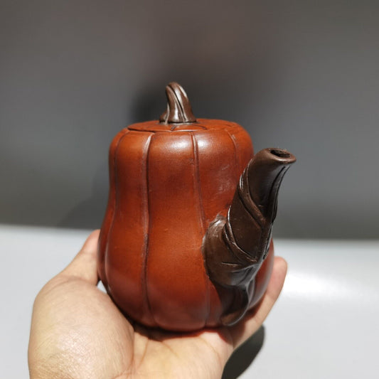 Vintage Chinese Yixing Purple Clay Teapot Zisha Ceremony Fashion Pumpkin Teaware