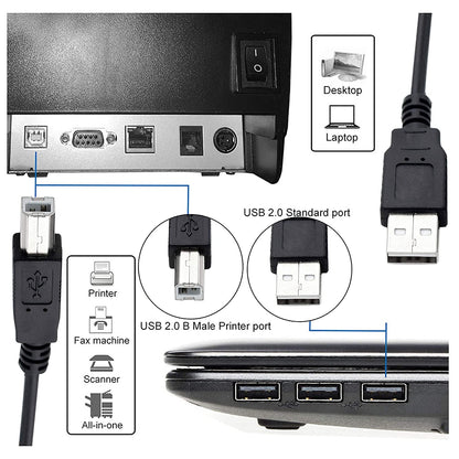 NEW USB 2.0 A TO B High Speed Printer Scanner Premium Cable Cord 1.5m Lot