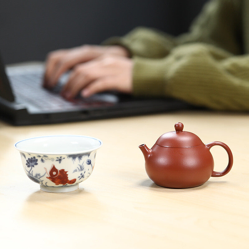Full Handmade Tea Pot Real Yixing Zisha Zhu Clay Pot 120ml Ceramic Tea Cup New