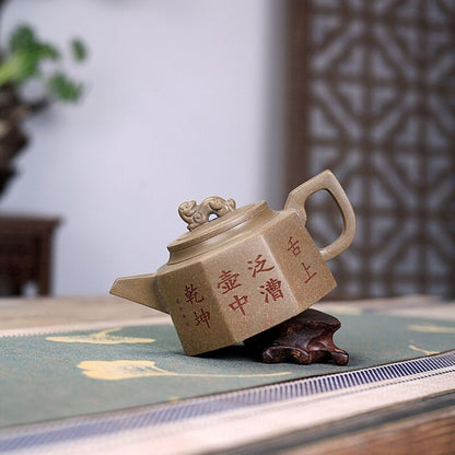 Handmade Tea Pot Chinese Real Yixing Zisha Clay Marked Pot 8 Infuser Holes New