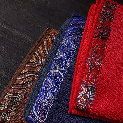 Chinese Tea Towel Square Cotton Linen Water Absorbent Tea Accessories On Sales