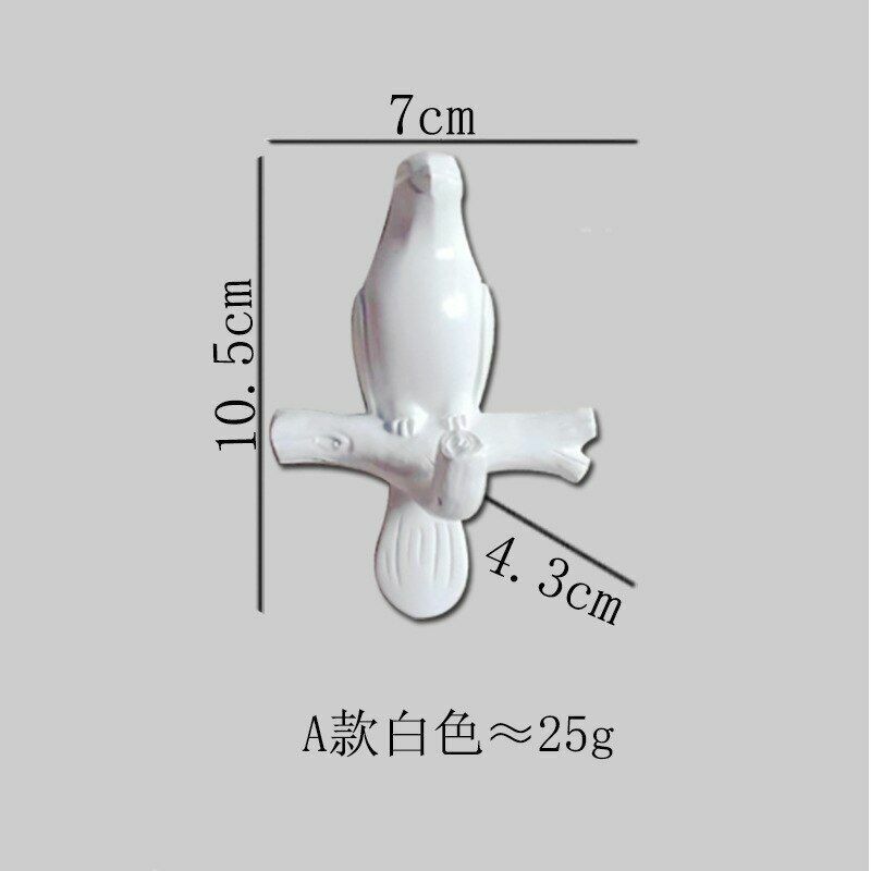 4Pcs/Set Birds Resin Hooks Wall Decor Bedroom Door Seamless Coat Frame Organizer