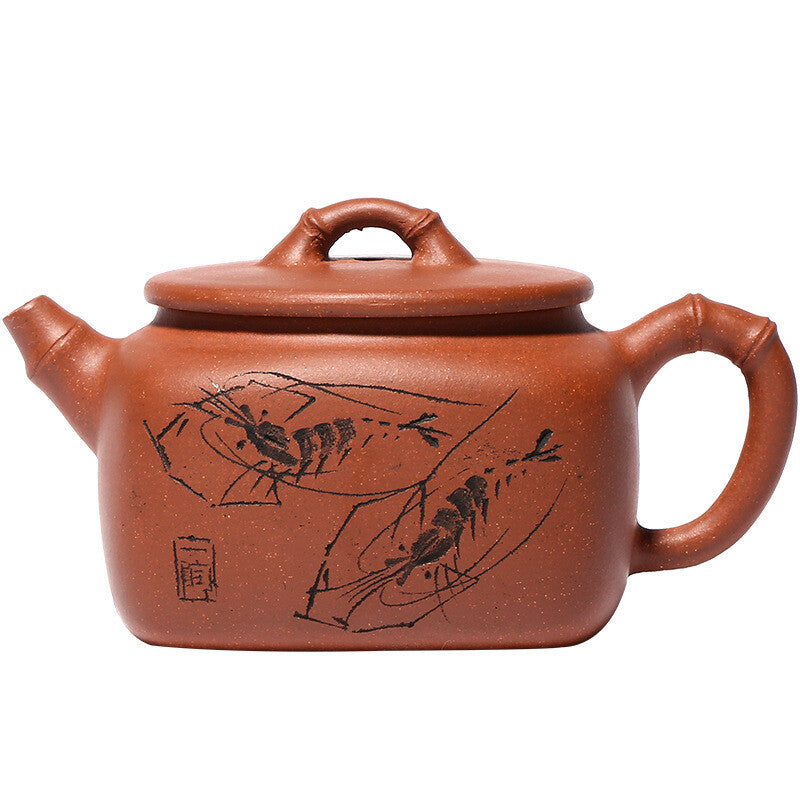 On Sales Yixing Zisha Jiangpo Clay Tea Pot Shrimp Design Master Pot Handmade New