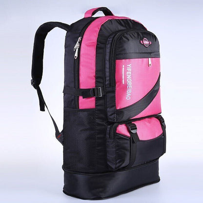 60L Men Nylon Backpack Travel Pack Sports Bag Outdoor Hiking Camping Backpack