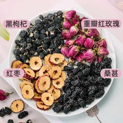 Mulberry black wolfberry rose tea red date health tea