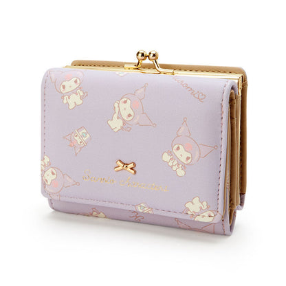 NEW Women's Leisure Wallet Kuromi Pudding Dog Zipper Buckle Bag Leather Clip