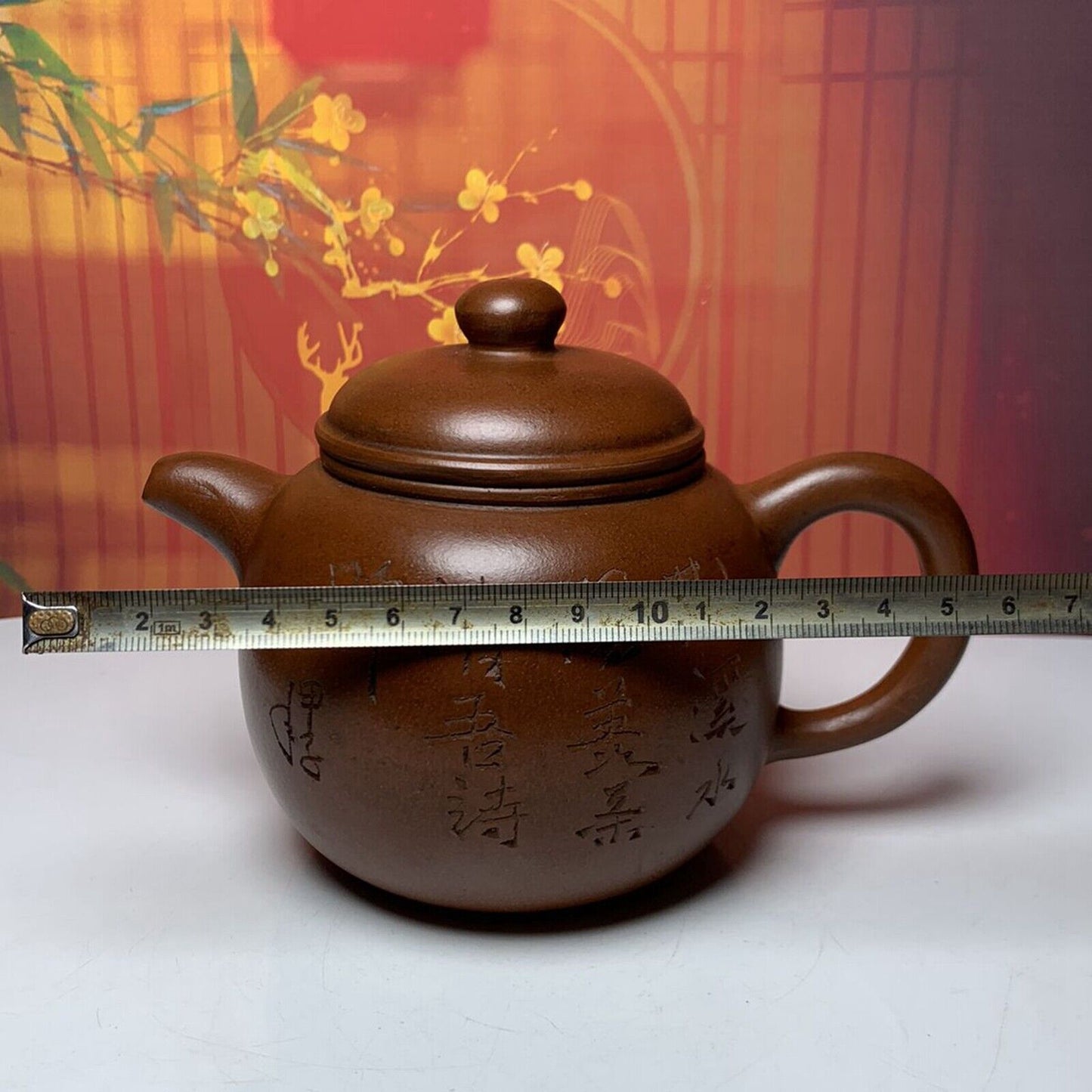 Chinese Yixing Purple Clay Teapot Zisha Ceramic Bamboo Teaware Collectible Rare