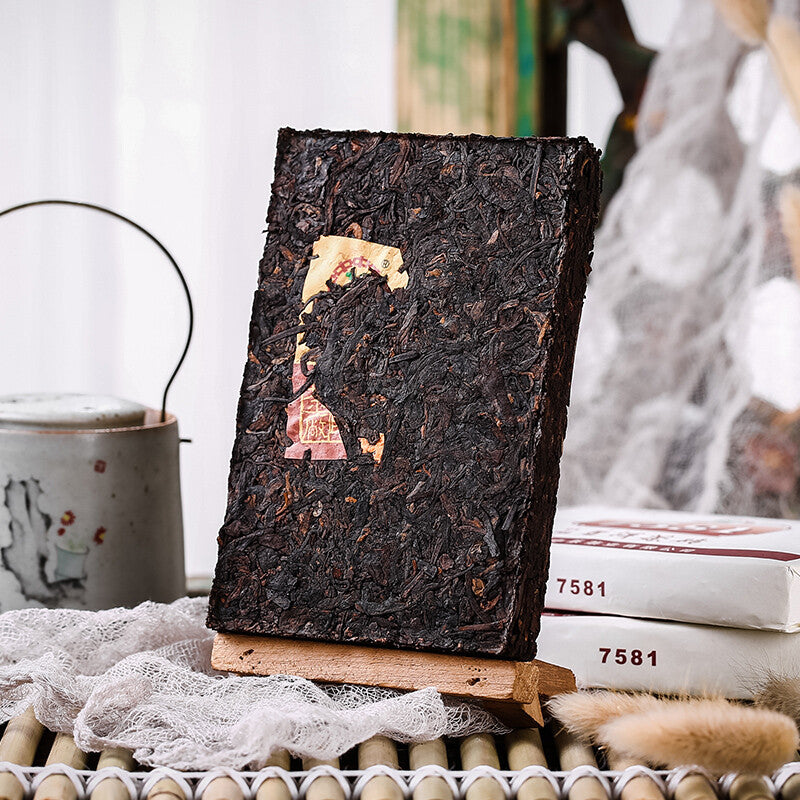 CHINATEA Brand Classic 7581 Pu-erh Tea Brick 2020 250g Ripe Puer Pu'er Brick