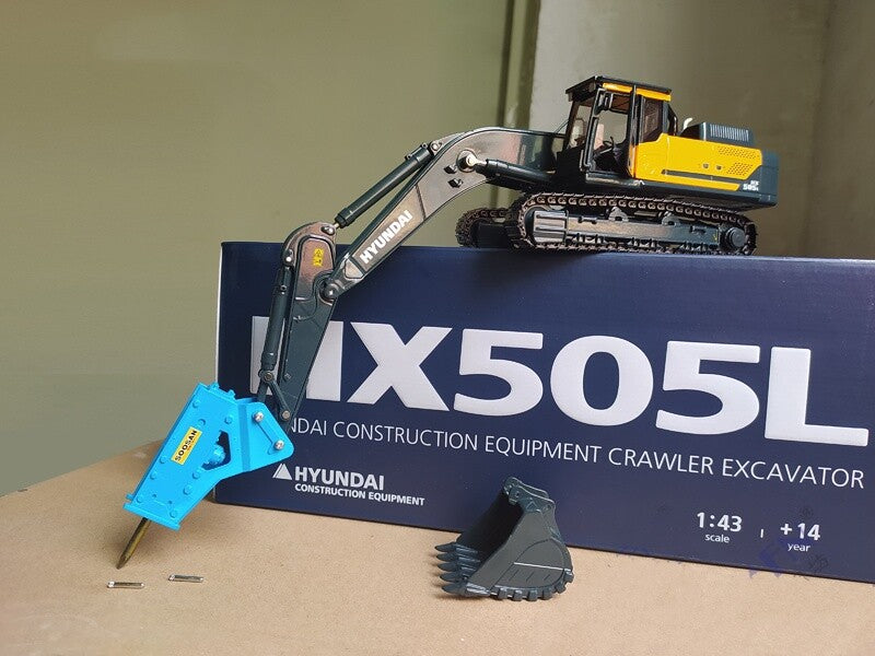 1:43 28CM HX505L Crawler Excavator Contruction Equipment Machine Diecast Model B
