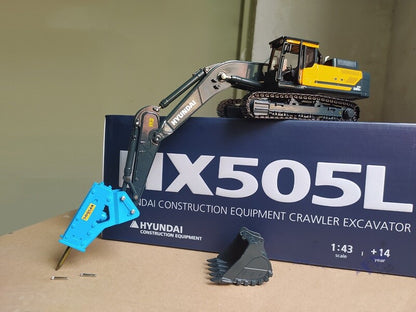 1:43 28CM HX505L Crawler Excavator Contruction Equipment Machine Diecast Model B
