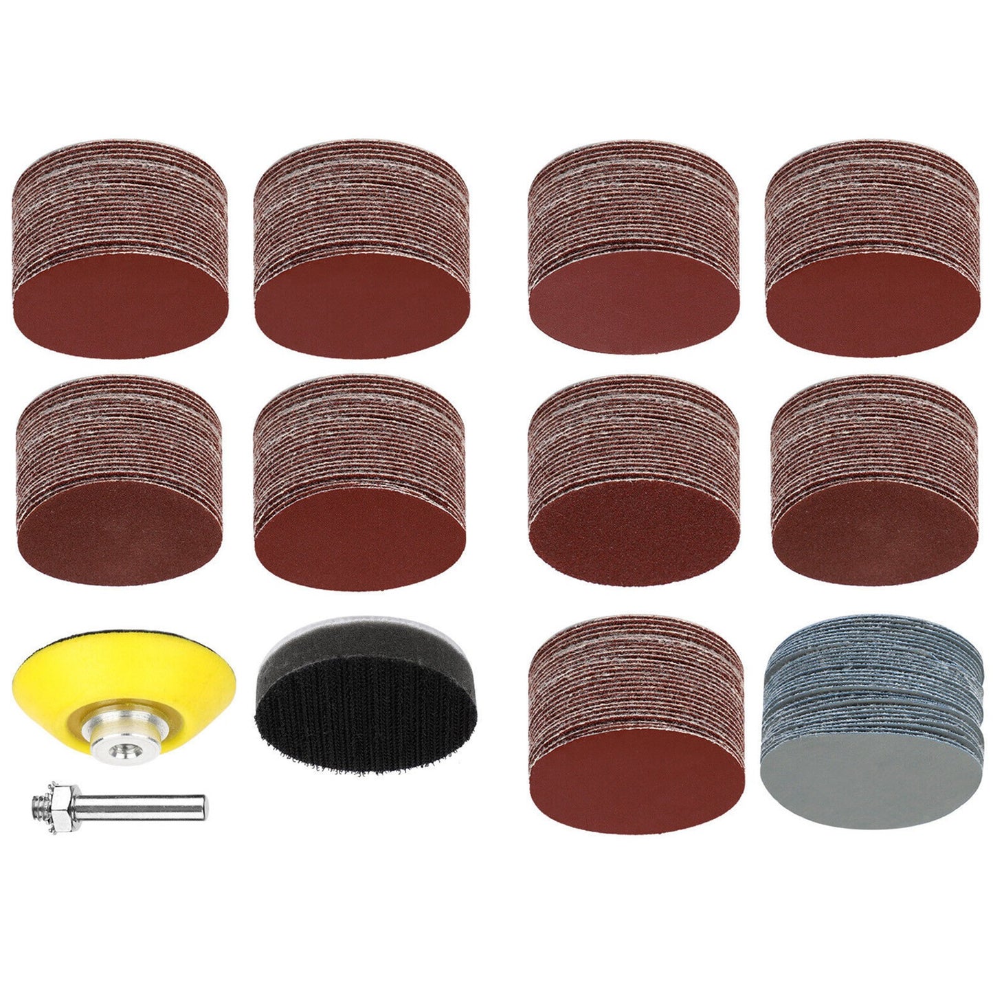 303PCS 2" inch Hook Loop Sanding Discs 80#, 120#,180#- 3000# Grit Sandpaper