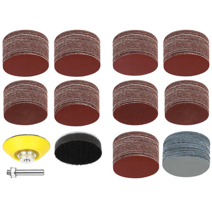 303PCS 2" inch Hook Loop Sanding Discs 80#, 120#,180#- 3000# Grit Sandpaper