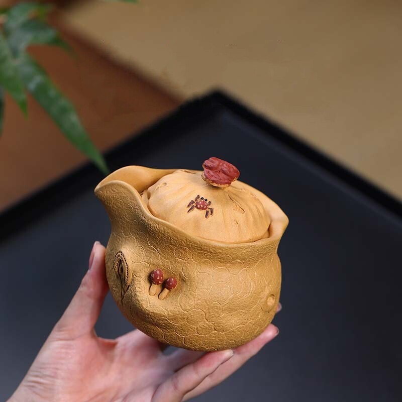Real Yixing Zisha Duan Clay Tea Pot With Lid 14 Infuser Holes Handmade Craft New