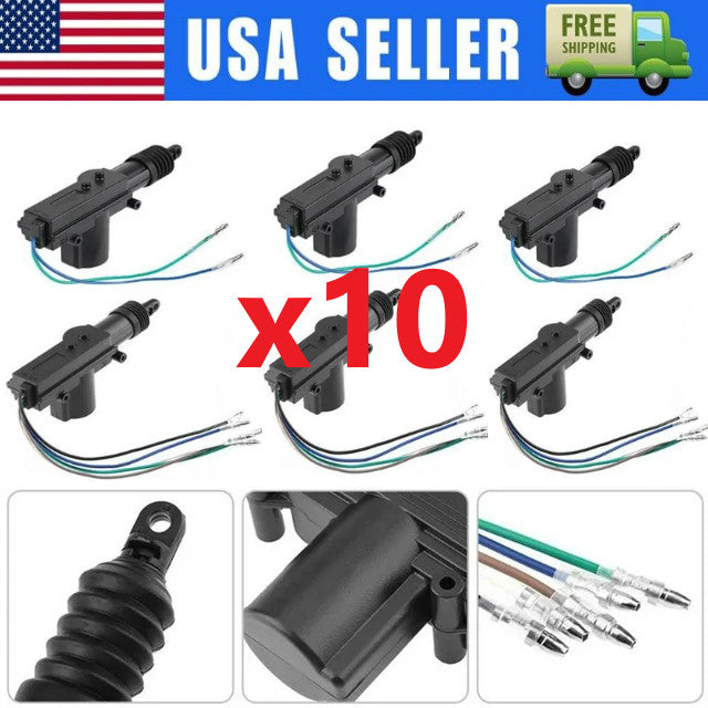 10PCS Universal 2 Wires 12V Car Auto Motor Heavy Duty Power Door Lock Actuator