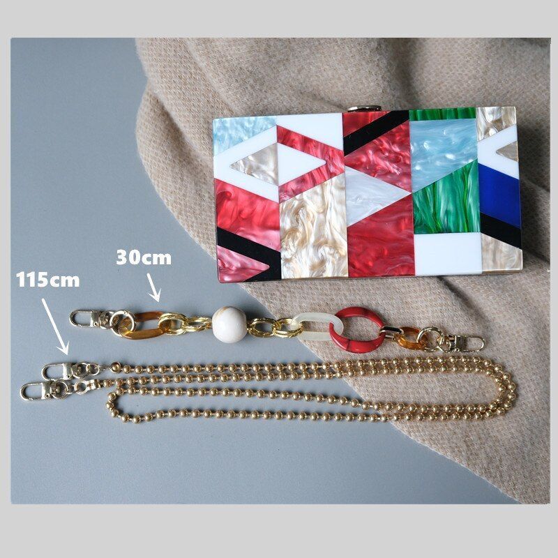 Women Messenger Bags Fashion Luxury Acrylic Geometric Patchwork Handbags Clutch