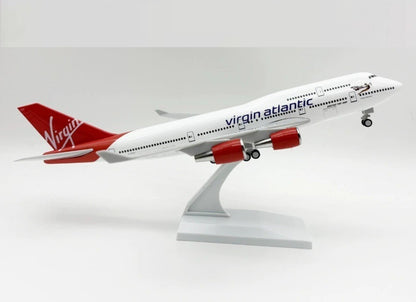 30CM Virgin Atlantic BOEING 747-400 Airplane Landing Gear Resin Aircraft Model