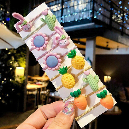 Hair Bands 10/20 Pcs/Bag Shiny Flowers Baby Scrunchies Rubber Kids Accessories
