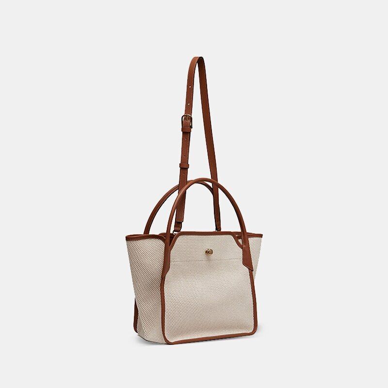 Casual Canvas Trapeze Handbags Shoulder Crossbody Bags Shopper Bags 26*16*26 CM