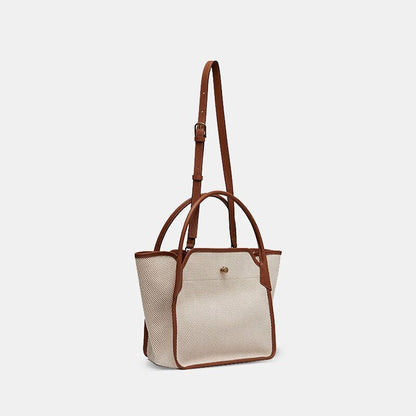 Casual Canvas Trapeze Handbags Shoulder Crossbody Bags Shopper Bags 26*16*26 CM